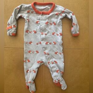 L’ovedbaby Organic Cotton Hedgehog Footie 0-3M